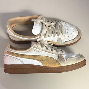Puma White and Brown Casual Sneakers